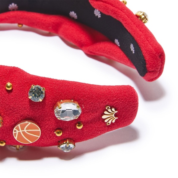 Lele Sadoughi Varsity Collection Red Basketball Knotted Headband